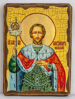 Икона Александр Невский (170*230 мм) на дереве