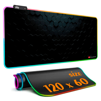 Геймерський коврик для миші SKY (GMS-WT 12060/153) Hexagon / RGB підсвічування / 120x60 см