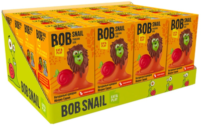 Упаковка натуральних цукерок Bob Snail Яблуко-Груша й іграшка 20 г х 16 шт. (4820219344933)
