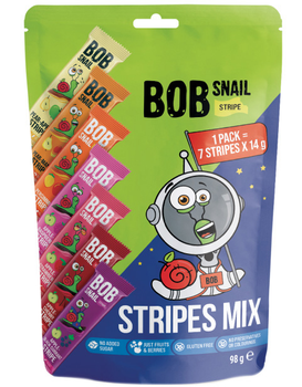 Цукерки фруктово-ягідні Bob Snail Асорті страйпи 98 г (4820219343851)