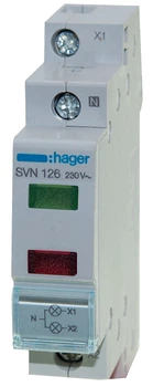 Индикатор модульный на DIN-рейку Hager двойной (зеленый и красный) LED 230В