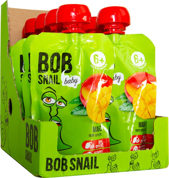 Упаковка пюре фруктового Bob Snail Манго для детей от 6 месяцев 90 г х 10 шт (4820219343837)