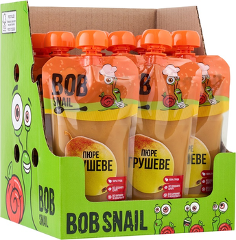 Упаковка фруктового пюре Bob Snail Груша 250 г х 10 шт (4820219344049)