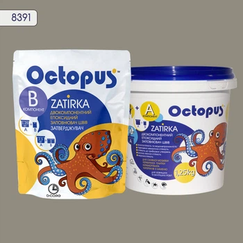 Затирка для плитки Octopus Zatirka сіра 8391 епоксидна 1,25 кг
