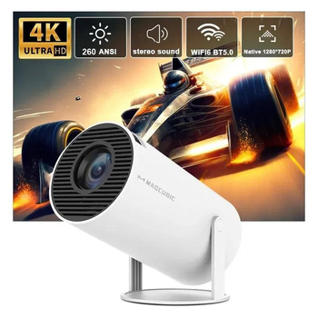 Смарт Проектор MAGCUBIC HY300 4K Pro Android 11 HD BT 5.0 Dual Wi-Fi Домашний кинотеатр White 