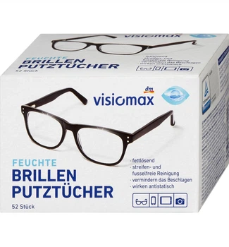 Салфетки вологі для окулярів Visiomax Denkmit Brillenputztücher 52шт