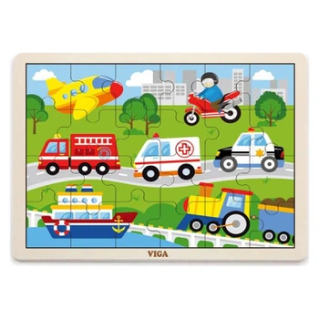 Пазл Viga Toys деревянный Транспорт 24 элемента (51462)