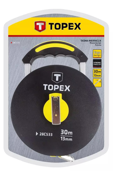 Рулетка TOPEX 30 м х 13 мм з скловолокна 28C533 (5902062285331)