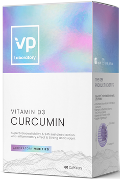 Вітаміни VP Laboratory Curcumin +D3 60 капсул (5060255354810)