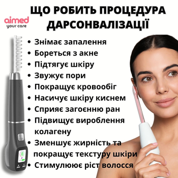 Дарсонваль AIMED Lift Skin Pro Black Edition з 6 насадками Чорний (7970379617621)