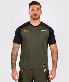 Тренировочная футболка Venum UFC AdrenalineFight Week Men’s Dry-tech T-shirt Khaki Bronze (VNMUFC-00179-590-S)