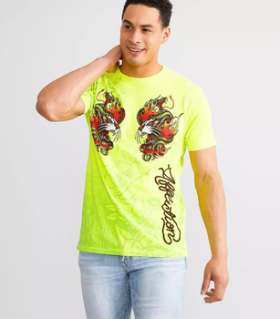 Футболка Affliction Fire Guide Tee Optic Neon Yellow Pigment (A26040-ONYP-XXL)