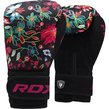 Женские боксерские перчатки RDX FL3 Floral Boxing Gloves Black (BGR-FL3-12OZ)