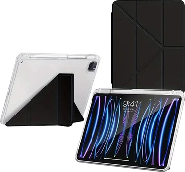 Чохол для планшета BeCover Ultra Slim Origami Transparent для Apple iPad Pro 13" M4 2024 з кріпленням Black (BC_711693)