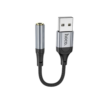 Аудио-кабель HOCO LS36 Fresh USB to AUX 3.5mmexternal sound card Black (6942007608879)