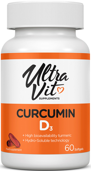 Witaminy Ultra Vit Curcumin +D3 60 kapsułek (5060730362019)