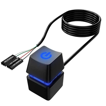 Виносна кнопка живлення N935 для ПК зі світлодіодним підсвічуванням та кабелем 1.8 м, чорна (88784148)