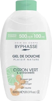 Гель для душа Byphasse Plaisir Shower Gel 600 мл Лайм и имбирь
