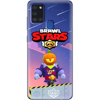 Силиконовый Чехол с Картинкой для Samsung Galaxy A21s (A217) Принт (Бравл Старс Сту, Brawl Stars Stu) (40006-ysm026)
