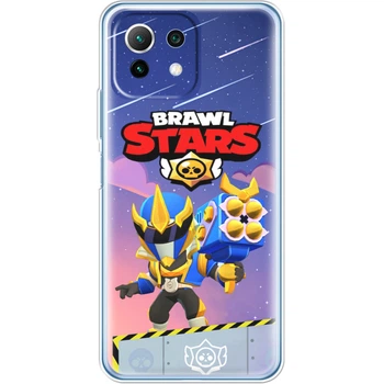 Силиконовый Чехол с Картинкой для Xiaomi Mi 11 Lite 5G NE Принт (Бравл Старс Брок, Brawl Stars Brock) (042128-ysm022)