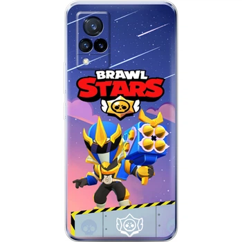 Силиконовый Чехол с Картинкой для Vivo V21 Принт (Бравл Старс Брок, Brawl Stars Brock) (43146-ysm022)