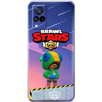 Силиконовый Чехол с Картинкой для Vivo V21 Принт (Бравл Старс Леон, Brawl Stars Leon) (43146-ysm025)