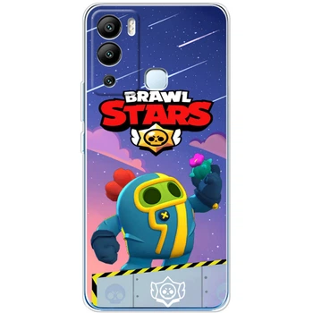Силиконовый Чехол с Картинкой для Infinix Hot 12i Принт (Бравл Старс Спайк, Brawl Stars Spike) (45087-ysm023)
