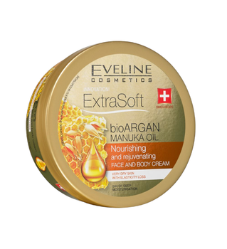 Крем живильний омолоджуючий для обличчя та тіла EXTRA SOFT bio ARGAN MANUKA OIL Евелін 175 мл. 5360