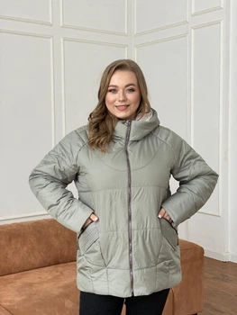Осенняя женская куртка большого размера UF-fashion Rumba - KL 52 оливковый