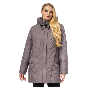 Жіноча демісезонна куртка великого розміру UF-fashion LDR-124 64 бузковий
