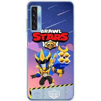 Силиконовый Чехол с Картинкой для TCL 20L Принт (Бравл Старс Брок, Brawl Stars Brock) (56404-ysm022)