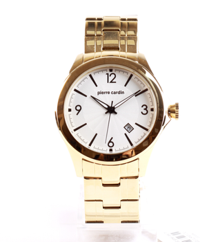 Наручные часы Pierre Cardin модели PC104871F05 в белом и золотистом цветах.