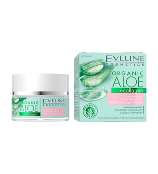 Крем- гель для нормальної та чутливої шкіри обличчя ORGANIC ALOE+COLLAGEN 50 мл. 6952