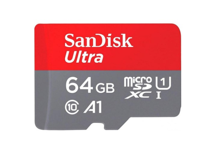 Карта памяти microSD 64Gb SanDisk Ultra class 10 A1 + SD адаптер (SDSQUAB-064G-GN6MN)