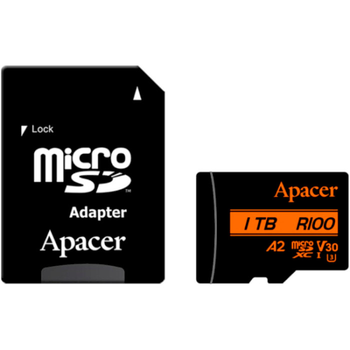 Карта памяти microSD 1 TB Apacer class 10 UHS-I U3 + SD адаптер (AP1TBMCSX10U8-R)