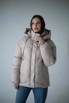 Зимний женский пуховик UF-Fashion Vanilla –KL 48 бежевый