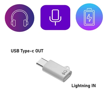 Переходник Lightning to Type-c Sound edition (поддержка наушников и микрофона) (0412)