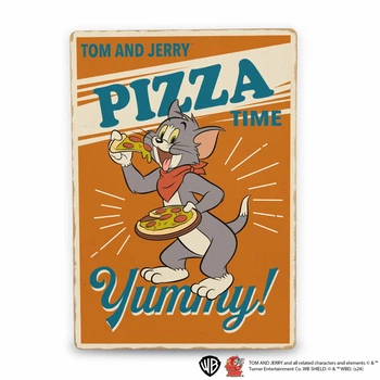 Деревянный постер Woods Story Том и Джерри Pizza А4