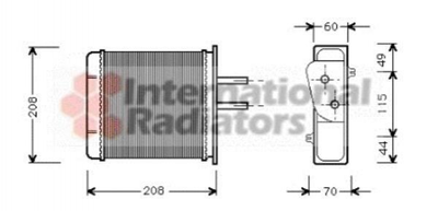 Радиатор печки Van Wezel 17006150 Fiat Punto 46721212, 46722095