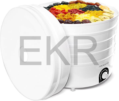 Сушарка для продуктів Ardesto FDB-5385, 520Вт, поддонов -5x4см, диаметр-38,5см, макс-70°С, рег.темп, пластик , білий (FDB-5385)