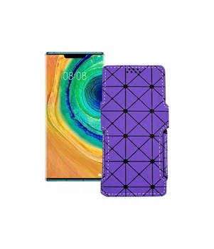 Чохол-книжка з екошкіри для телефону Huawei Mate 30 Pro 5G Фіолетовий ромб