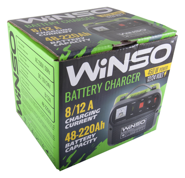 Зарядний пристрій АКБ Winso 12/24 В АКБ до 220 А, струм заряджання 8-12А, 450 Вт, амперметр (139500)