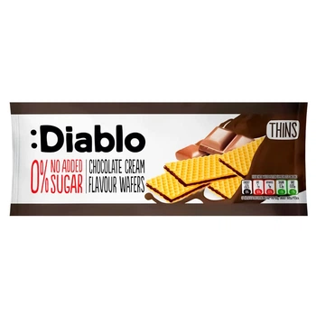 Вафлі Diablo з начинкою зі смаком шоколаду без цукру 150 г (20584238)