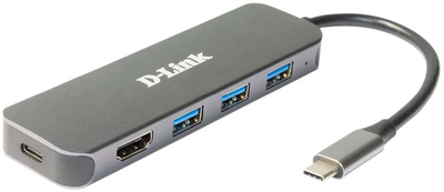 USB-хаб D-Link DUB-2333 5-in-1 USB-C with HDMI/Power Delivery Silver