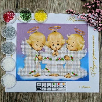 Набір для вишивання бісером Art-Millennium. NW-228 Три ангелочки