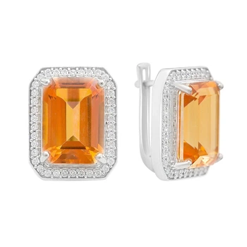 Срібні сережки з блакитним кварцом 18.54ct.