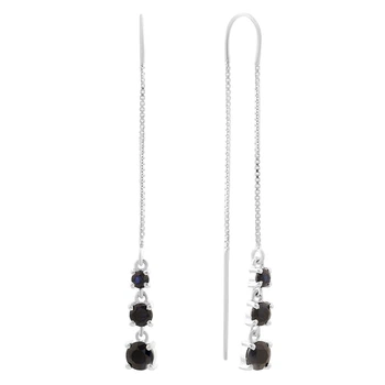 Серебряные серьги с натуральным сапфиром 2.585ct (2167549)