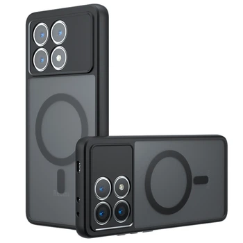 Матовый чехол - накладка Magsafe TPU+PC для Xiaomi Poco X6 Pro 5G / Xiaomi Redmi K70E 5G black
