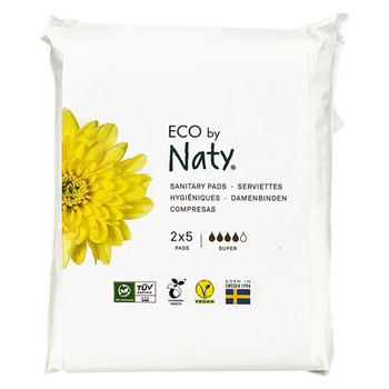 Гігієнічні прокладки Eco by Naty extra normal plus з крильцями 4 краплі 10 шт 40193