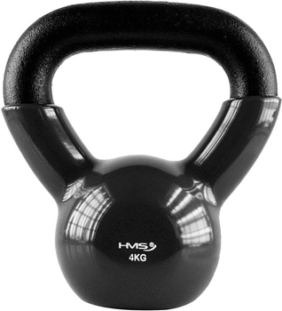 Kattlebell HMS żeliwny pokryty winilem 4 kg Czarny (5907695524147)